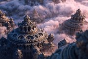 Temple towers above clouds