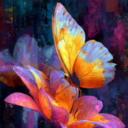 u1127339427 Abstract digital painting with stylized butterfly a1ca6771-b2ff-4cd5-8d38-253a06139383 1